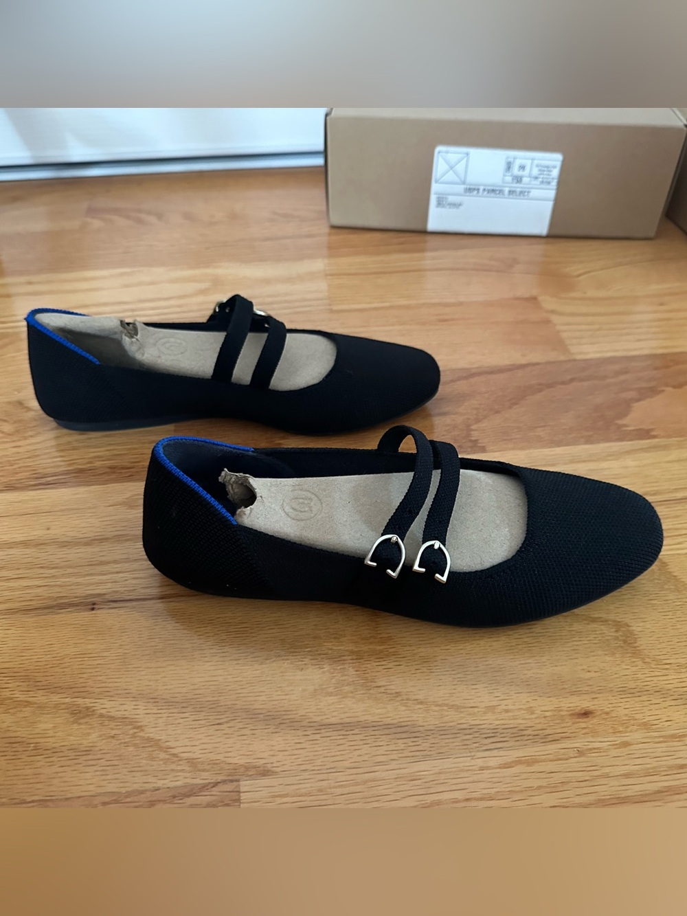 Rothy's Black Knit Mary Janes with Double Buckle Straps - Picture 4 of 8